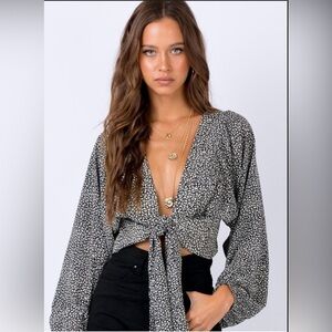 PRINCESS POLLY Black & Cream Leopard